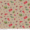 CLEARANCE Monthly Placemats June Berry Toss C12411 Tan - Riley Blake - Berries - Quilting Cotton Fabric