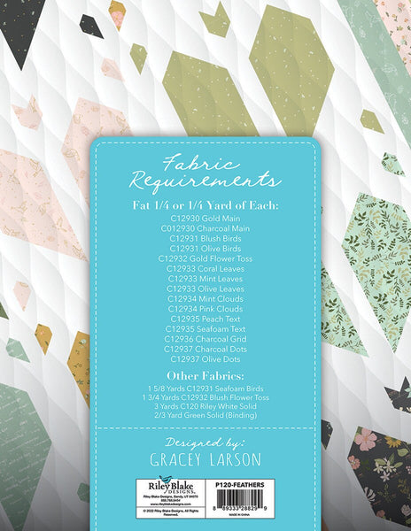 SALE Gracey Larson Feathers and Wings Quilt PATTERN P120 - Riley Blake - INSTRUCTIONS Only - Fat Quarter Friendly Piecing