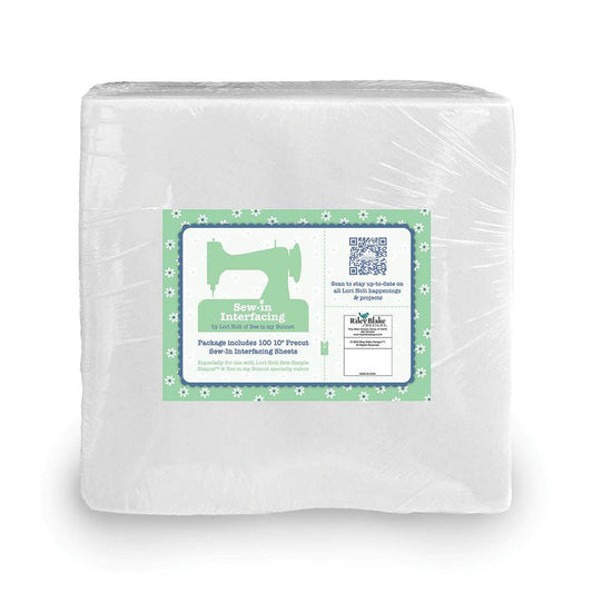 DEAL Lori Holt 10" Precut Sew-in Interfacing ST-31263 - Riley Blake Designs -  100 Non-Fusible Light/Medium 10-Inch Squares