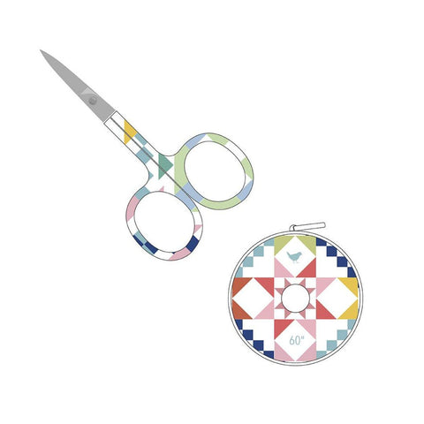 SALE Scissor and Tape Measure Duo ST-24583 - Riley Blake Designs - 3 1/4" Embroidery Scissors 60" Tape Measure