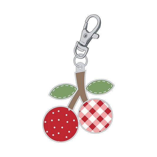 DEAL Lori Holt Enamel Happy Charm ST-28242 Cherries - Riley Blake Designs - Approximately 2 1/2" x 1 1/2"