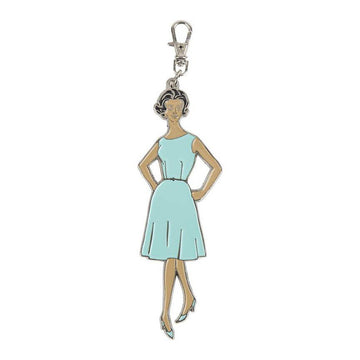 SALE Lori Holt Enamel Happy Charm ST-22909 Vintage Lady Aqua - Riley Blake Designs - Approximately 1" x 4"