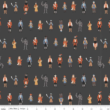 SALE Hoist the Sails Crew C12981 Charcoal - Riley Blake Designs - Ship Crew Members Sailors - Quilting Cotton Fabric