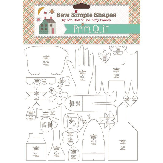 DEAL Lori Holt Prim Sew Simple Shapes STT-16534 - Riley Blake Designs - 62 Plastic Applique Templates