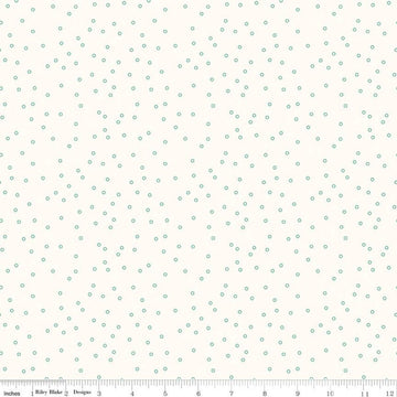 SALE Bee Backgrounds Tiny Circle C6384 Sea Glass - Riley Blake Designs - Circles Off White - Lori Holt - Quilting Cotton Fabric