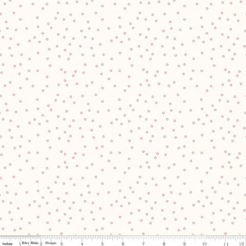 SALE Bee Backgrounds Tiny Circle C6384 Coral - Riley Blake Designs - Circles Off White - Lori Holt - Quilting Cotton Fabric