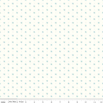 Bee Backgrounds Clover Cottage Blue Low-Volume Dots - C9711 - Lori Holt Riley Blake Quilting Cotton Fabric