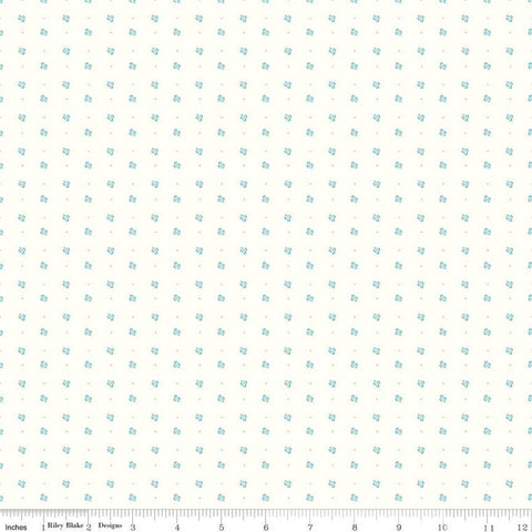 SALE Bee Backgrounds Clover C9711 Cottage - Riley Blake Designs - Clovers Pin Dots Off White - Lori Holt - Quilting Cotton Fabric