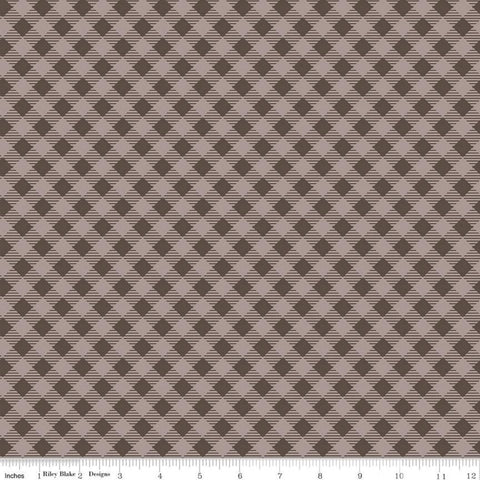 SALE Bee Basics PRINTEED Gingahm C6400 Raisin by Riley Blake Designs - Diagonal Tone-on-Tone Check - Lori Holt - Quilting Cotton Fabric