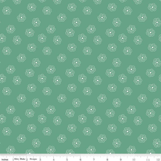 SALE Bee Basics Blossom C6404 Alpine - Riley Blake Designs - Floral Flowers - Lori Holt - Quilting Cotton Fabric