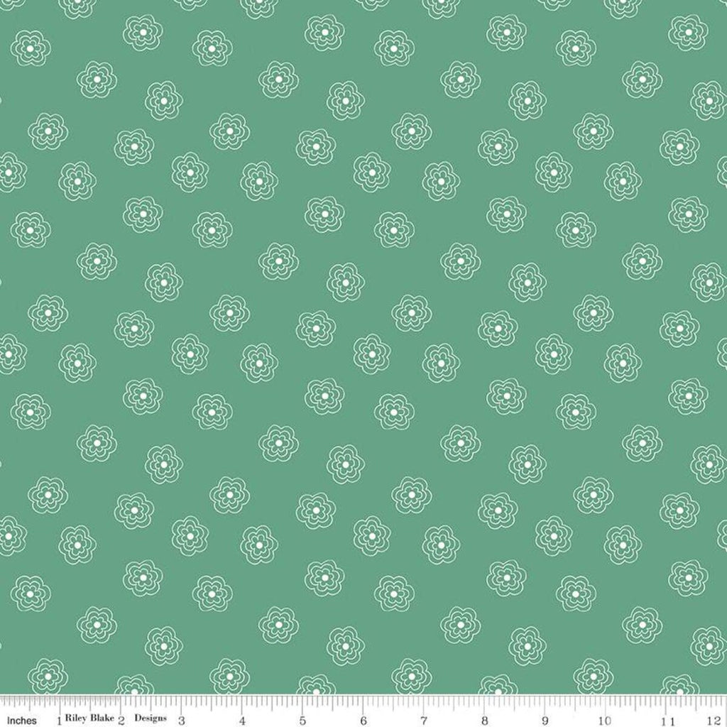 Bee Basics Blossom C6404 Alpine by Riley Blake Designs - Floral Flowers - Lori Holt - Quilting Cotton Fabric