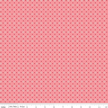 Bee Basics Polka Dot C6405 Coral - Riley Blake Designs - Dots Dotted - Lori Holt - Quilting Cotton Fabric