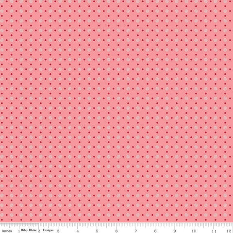 SALE Bee Basics Polka Dot C6405 Coral by Riley Blake Designs - Dots Dotted - Lori Holt - Quilting Cotton Fabric