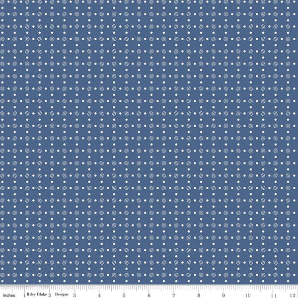 SALE Bee Basics Polka Dot C6405 Denim by Riley Blake Designs - Dots Dotted - Lori Holt - Quilting Cotton Fabric