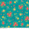 Gingham Cottage Main C13010 Teal - Riley Blake Designs - Floral Flowers - Quilting Cotton Fabric