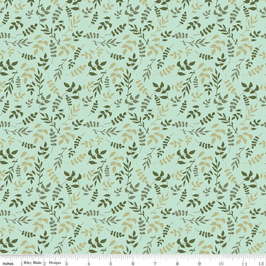 Wild & Free Leaves C12933 Mint - Riley Blake Designs - Leaf - Quilting Cotton Fabric