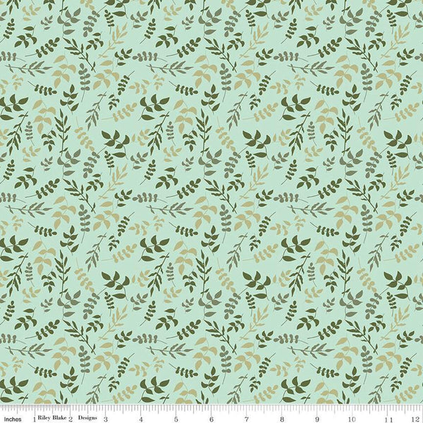 Wild and Free Leaves C12933 Mint - Riley Blake Designs - Leaf - Quilting Cotton Fabric