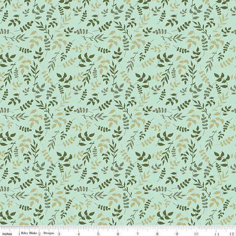 Wild and Free Leaves C12933 Mint - Riley Blake Designs - Leaf - Quilting Cotton Fabric