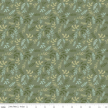 SALE Wild & Free Leaves C12933 Olive - Riley Blake Designs - Leaf - Quilting Cotton Fabric
