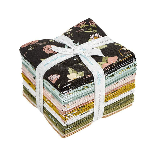 SALE Wild and Free Fat Quarter Bundle 24 pieces - Riley Blake Designs - Pre cut Precut - Flowers Birds Clouds - Quilting Cotton Fabric