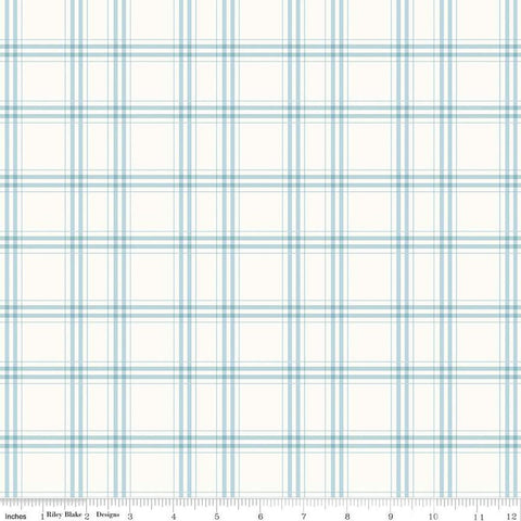 Portsmouth Plaid C12912 Cloud by Riley Blake Designs - Blue on Off-White Patriotic - Quilting Cotton Fabric