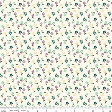 35" End of Bolt - SALE Hello Spring Floral C12965 Cream - Riley Blake Designs - Flowers - Quilting Cotton Fabric