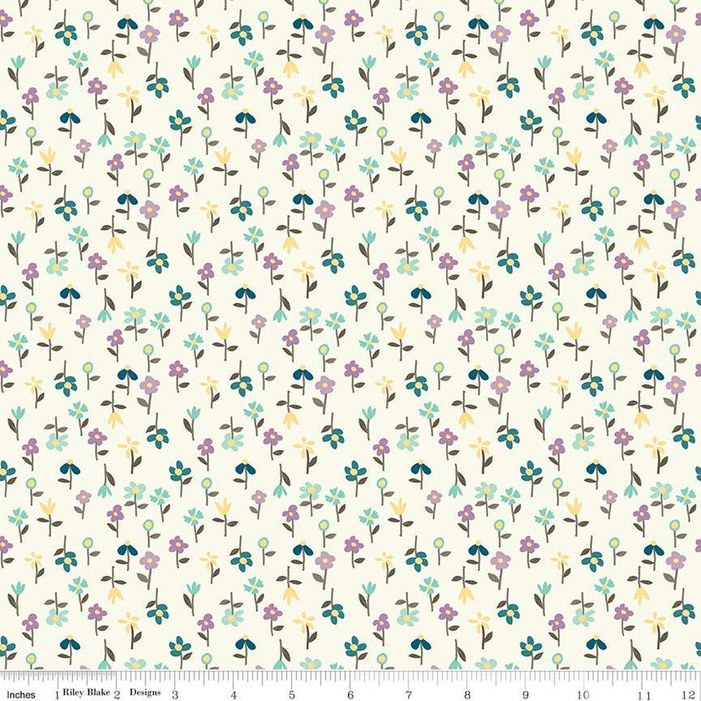 Hello Spring Floral C12965 Cream - Riley Blake Designs - Flowers - Quilting Cotton Fabric