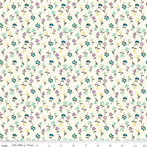 Hello Spring Floral C12965 Cream - Riley Blake Designs - Flowers - Quilting Cotton Fabric
