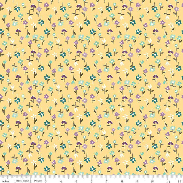 SALE Hello Spring Floral C12965 Yellow - Riley Blake Designs - Flowers - Quilting Cotton Fabric