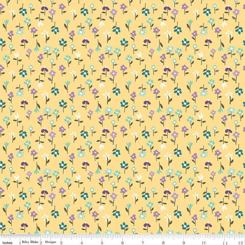 Hello Spring Floral C12965 Yellow - Riley Blake Designs - Flowers - Quilting Cotton Fabric