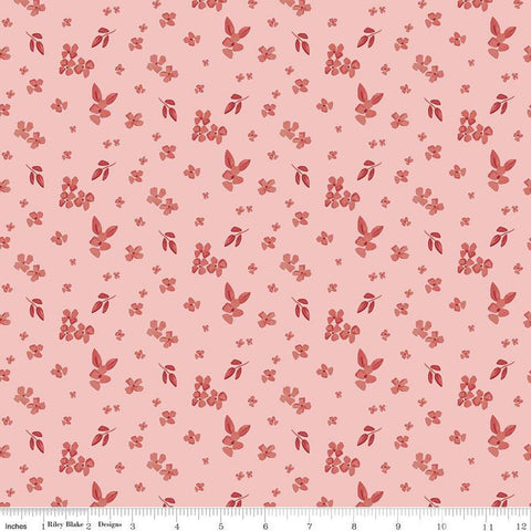 34" End of Bolt - CLEARANCE Portsmouth Ditsy Blooms C12913 Blush by Riley Blake - Floral Flowers Leaves Patriotic - Quilting Cotton Fabric