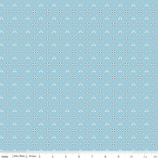 Portsmouth Oars & Life Preservers C12914 Dream - Riley Blake Designs - Boating Nautical Patriotic - Quilting Cotton Fabric