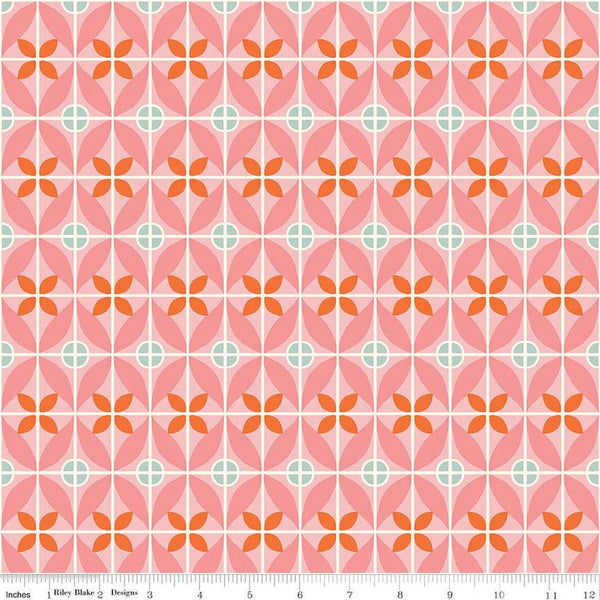 CLEARANCE Eden Tile C12922 Pink by Riley Blake Designs - Geometric - Quilting Cotton Fabric