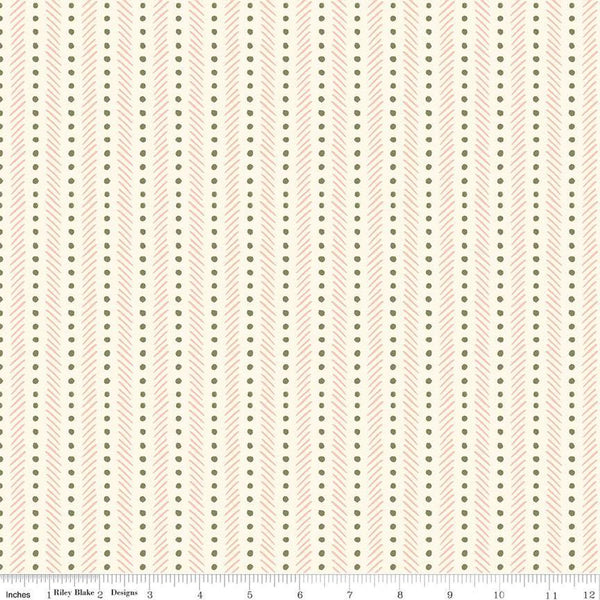 CLEARANCE Eden Stripe C12927 Cream by Riley Blake Designs - Stripes Striped Dots Dashes - Quilting Cotton Fabric