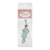 SALE Lori Holt Enamel Happy Charm ST-22909 Vintage Lady Aqua - Riley Blake Designs - Approximately 1" x 4"