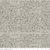 SALE Art Journal Dear Folks C13034 Gray - Riley Blake Designs - Postal Post Cards Text Letters - Quilting Cotton Fabric