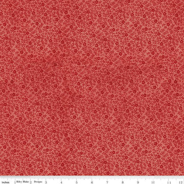 SALE Art Journal Inside Cover C13039 Red - Riley Blake Designs - Floral Flowers - Quilting Cotton Fabric