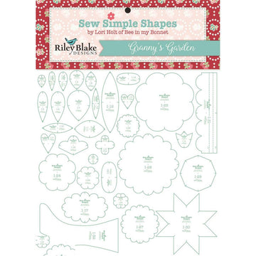SALE Lori Holt Granny's Garden Sew Simple Shapes ST-2674 - Riley Blake Designs - 32 Plastic Applique Templates