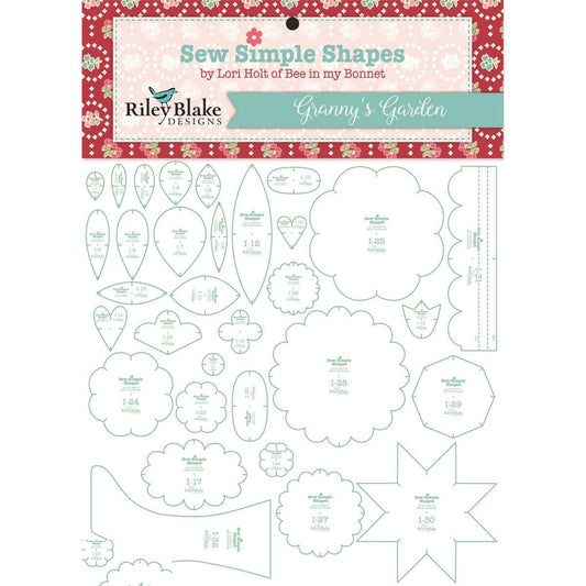 DEAL Lori Holt Granny's Garden Sew Simple Shapes ST-2674 - Riley Blake Designs - 32 Plastic Applique Templates