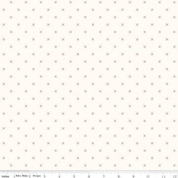 SALE Bee Backgrounds Cross Stitch C6381 Cayenne - Riley Blake Designs - Xs Off White - Lori Holt - Quilting Cotton Fabric