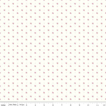 DEAL Bee Backgrounds Clover C9711 Tea Rose - Riley Blake Designs - Clovers Pin Dots Off White - Lori Holt - Quilting Cotton Fabric