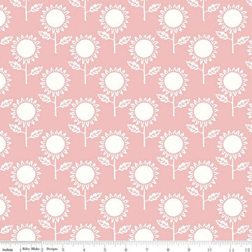 DEAL Art Journal Sunflower C13041 Pink - Riley Blake Designs - Floral Sunflowers Flower Flowers - Quilting Cotton Fabric