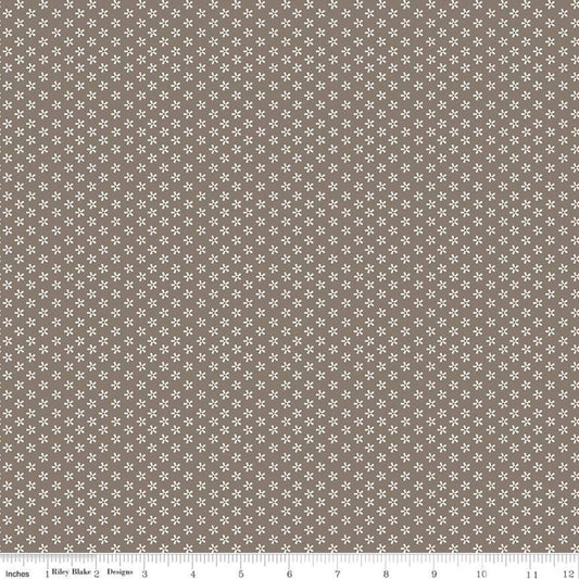 Bee Basics Tiny Daisy C6403 Pebble - Riley Blake Designs - Floral Flowers - Lori Holt - Quilting Cotton Fabric