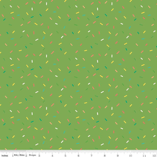 SALE Gingham Cottage Confetti C13018 Green - Riley Blake Designs - Confetti Sprinkles - Quilting Cotton Fabric