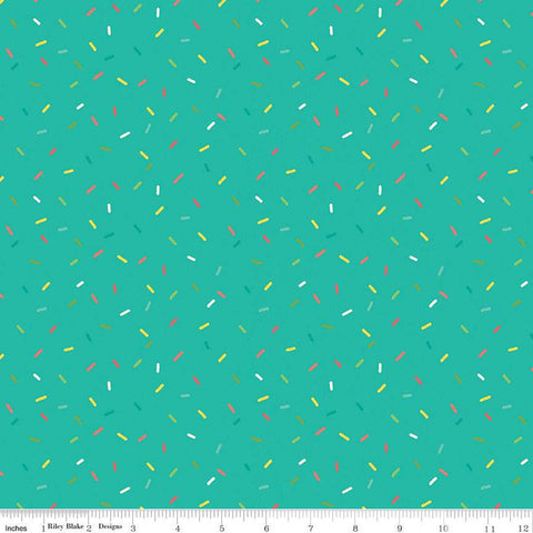 SALE Gingham Cottage Confetti C13018 Teal - Riley Blake Designs - Confetti Sprinkles - Quilting Cotton Fabric