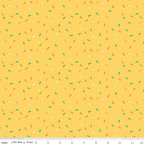 Gingham Cottage Confetti C13018 Yellow - Riley Blake Designs - Confetti Sprinkles - Quilting Cotton Fabric