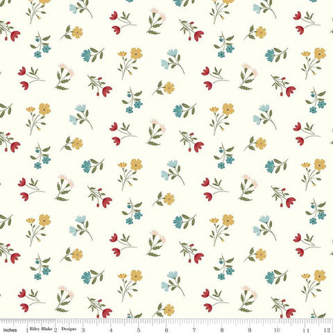 Ally's Garden Floral C13241 Cream by Riley Blake Designs - Flower Flowers - Quilting Cotton Fabric
