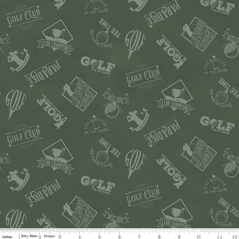 20" End of Bolt - Golf Days Club C13002 Hunter - Riley Blake Designs - Text Words Phrases Logos - Quilting Cotton Fabric