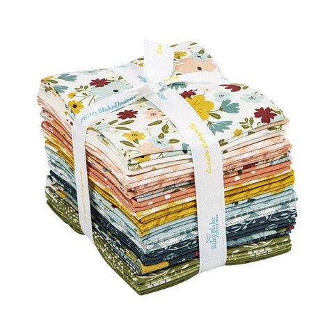 SALE Ally's Garden Fat Quarter Bundle 22 pieces - Riley Blake Designs - Pre cut Precut - Floral Dots Checks Plaid - Quilting Cotton Fabric