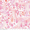 Down the Rabbit Hole Tea Party C12943 White - Riley Blake Designs - Alice in Wonderland Teapots Cups Spoons - Quilting Cotton Fabric